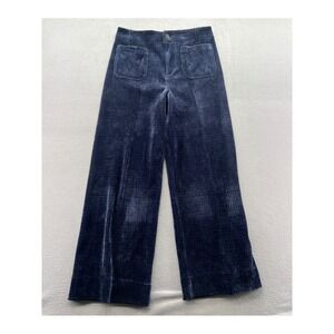 Dear John Pants Navy Blue Audrey Corduroy Wide Leg High Rise Patch Pocket Sz 29